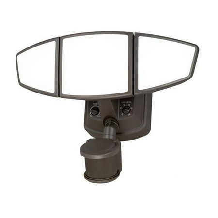 Vaxcel Omega Bronze 3L LED Motion Sensor Dusk to Dawn Outdoor Security Flood Light