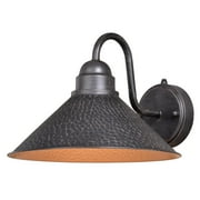 Vaxcel Outland 1 Light Dusk to Dawn Black Gold Farmhouse Barn Dome Outdoor Wall Lantern