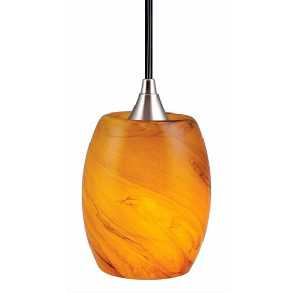 Vaxcel PD30129SN Milano Mini Pendant with Honey Ripple Glass, 5-1/4", Satin Nickel Finish