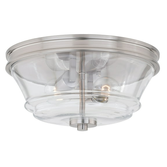 Vaxcel Toledo 13-in W Industrial Flush Mount Ceiling Light Fixture Clear Glass
