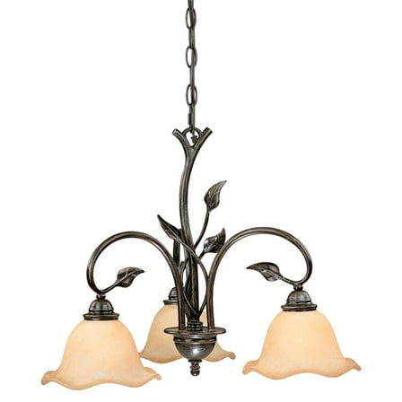 Vaxcel Vine 3 Light Black Rustic Chandelier