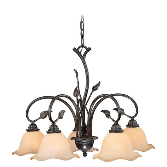 Vaxcel Vine 5 Light Black Rustic Chandelier