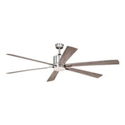 Vaxcel Wheelock 72 in. Satin Nickel Indoor Ceiling Fan with Light Kit and Remote