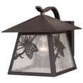 thumbnail image 1 of Vaxcel Whitebark 1 Light Bronze Rustic Outdoor Wall Lantern Clear Etched Glass, 1 of 5