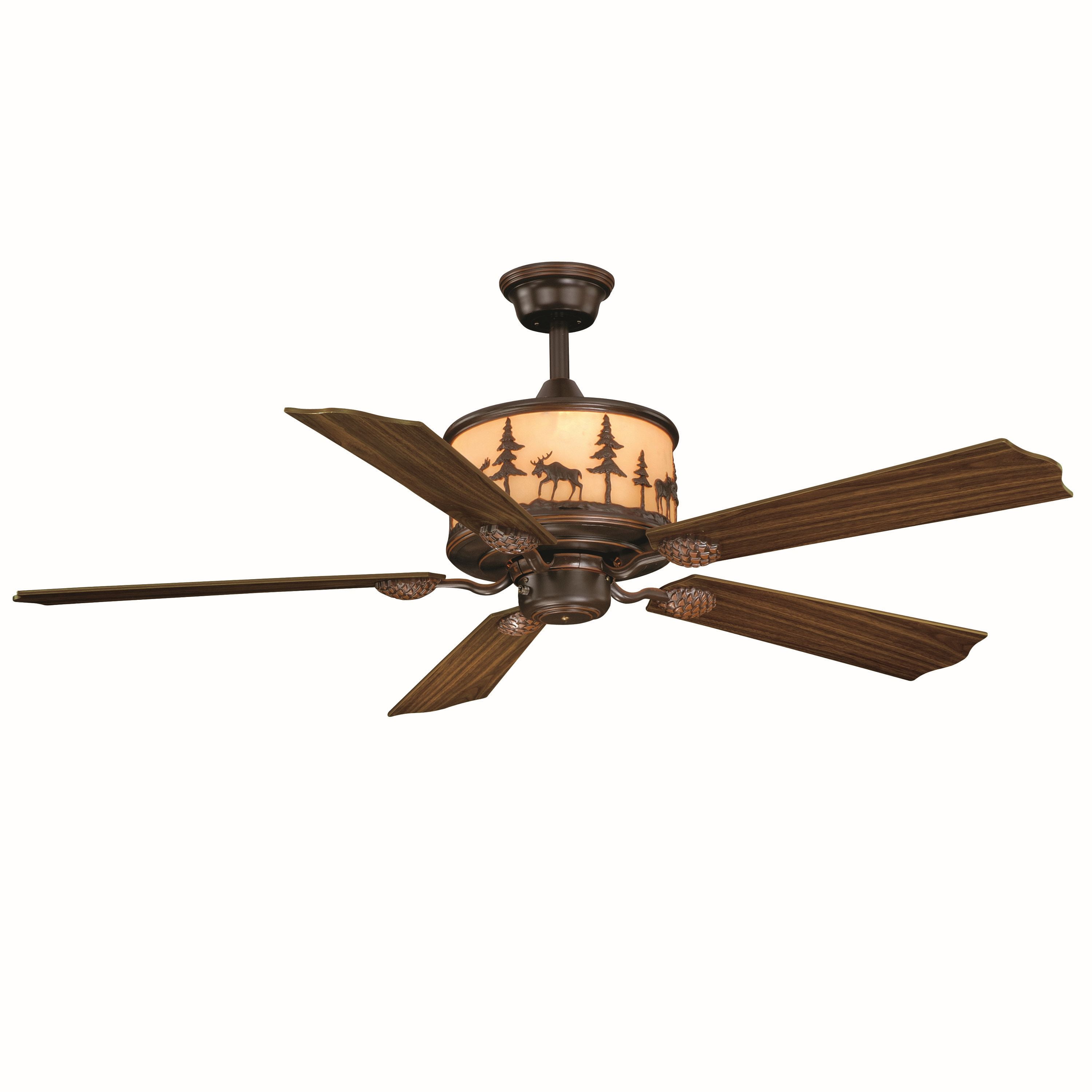 Vaxcel Yellowstone 56-in Rustic Moose Bronze Ceiling Fan and Remote Sansujyuku sansujyuku.com