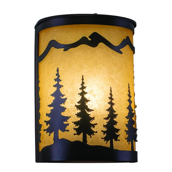 Vaxcel Yosemite 1 Light Bronze Rustic Tree Flush Indoor Outdoor Wall Sconce