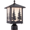 thumbnail image 1 of Vaxcel Yosemite 1L Bronze Rustic Outdoor Tree Post Light White Glass, 1 of 6