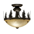 thumbnail image 1 of Vaxcel Yosemite 2L LED Bronze Rustic Tree Semi Flush Ceiling Light or Fan Light Kit, 1 of 5