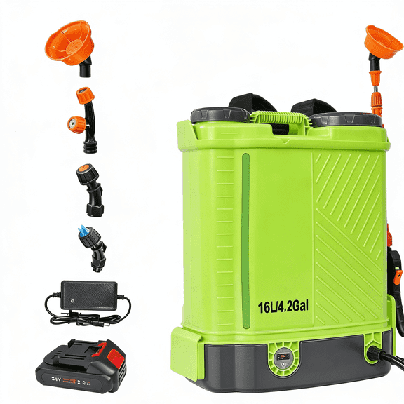 Vaxmay 4 Gallon Backpack Sprayer, 100 Psi Battery Powered, Makita 18V Compatible, 5 Nozzles & Telescopic Wand, Battery & Charger for Lawn