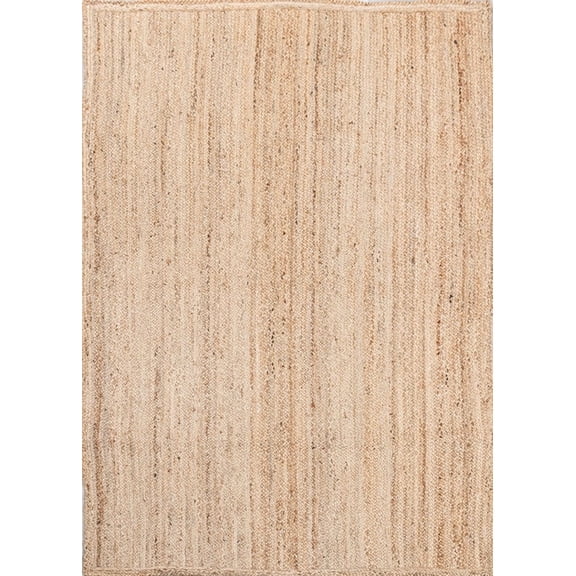 Vayan Solid Beige Jute Rug – Natural Handwoven Floor Rug for Living Room & Bedroom