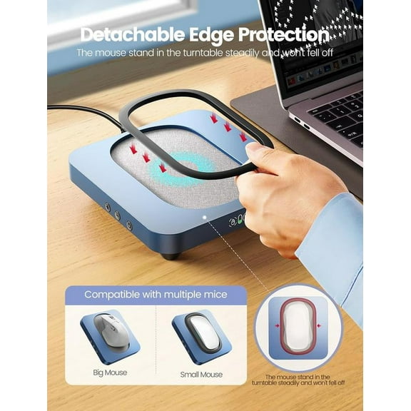 Vaydeer Enlarged Turntable Mouse Mover, Keep Your PC Awake, Adjustable Intervals User-Friendly Buttons , LED Display Mouse Shaker Wiggler