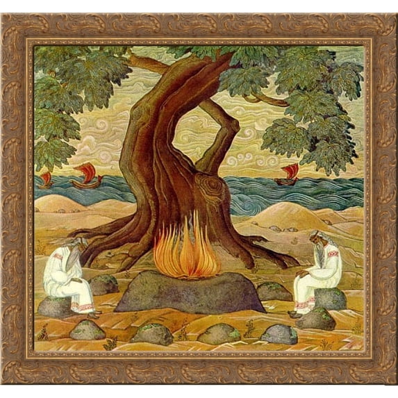 Vaydelots 24x20 Gold Ornate Wood Framed Canvas Art by Nicholas Roerich