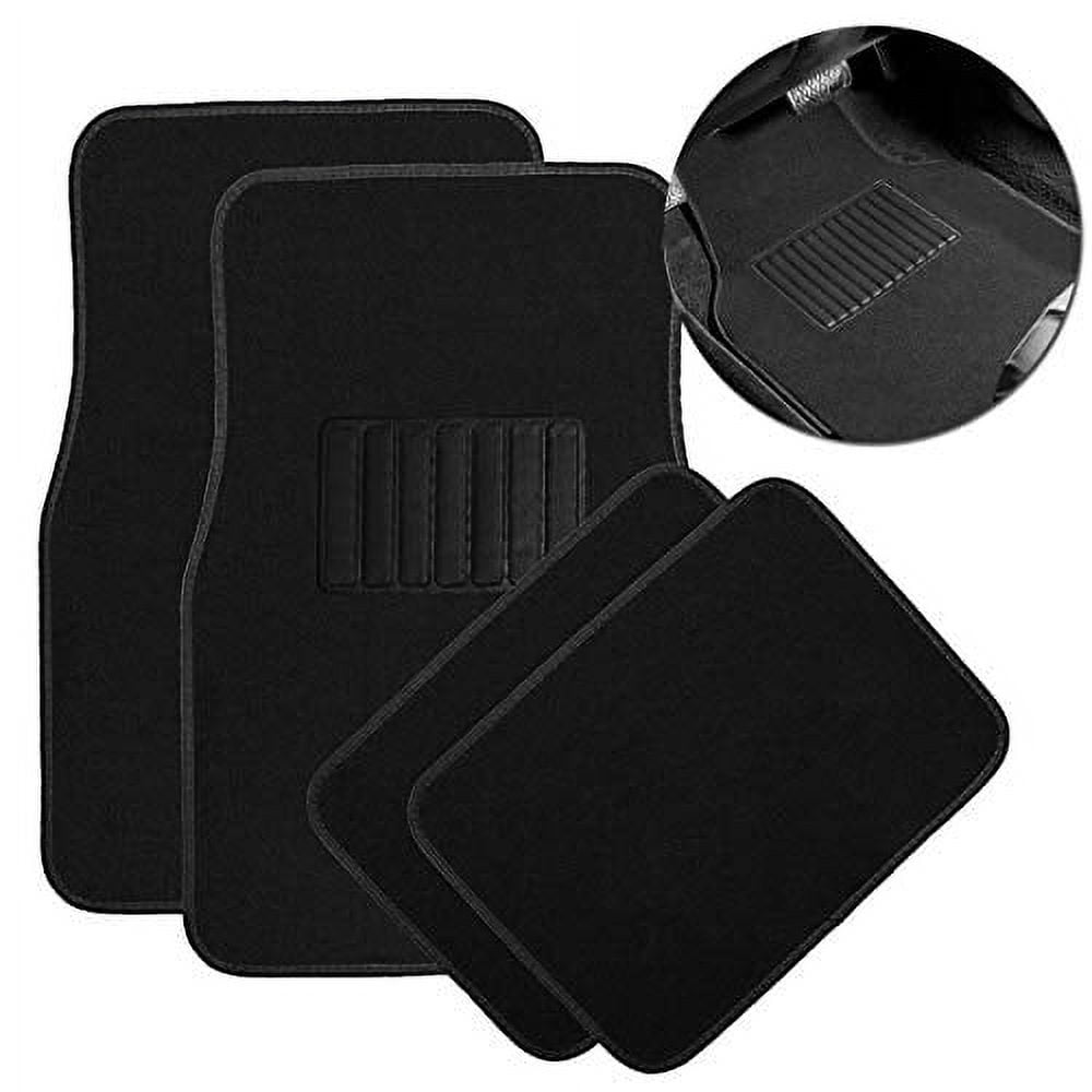 Oxgord Car Luxe Carpet Floor Mats Set Rubber Lined All-Weather Heavy-Duty  Vehicle Protection (Black) (4-Piece)