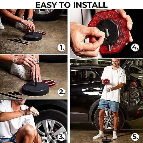 VaygWay LED Flashing Stop Sign Parking Assistant for Garage– 7” Large ...