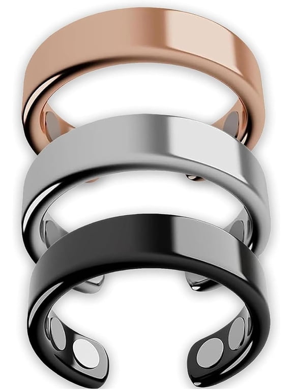 Vayro Ring, Adjustable Open Stainless Steel Ring for Women Men, 4.5g Lightweight Cuff Ring, Water-Resistant, 4 Color Options