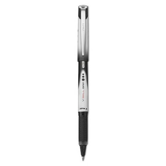 Vball Grip Liquid Ink Roller Ball Pen, Stick, Extra-Fine 0.5 Mm, Black Ink, Black/white Barrel, Dozen | Bundle of 2 Dozen