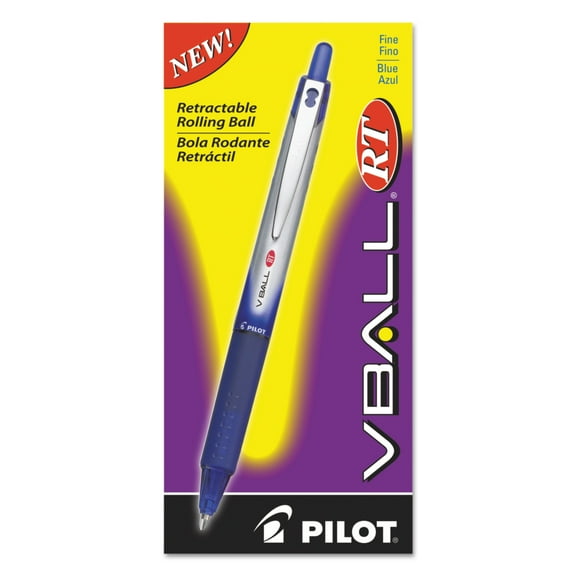Vball Rt Liquid Ink Roller Ball Pen, Retractable, Fine 0.7 Mm, Blue Ink, Blue/white Barrel | Bundle of 5 Dozen