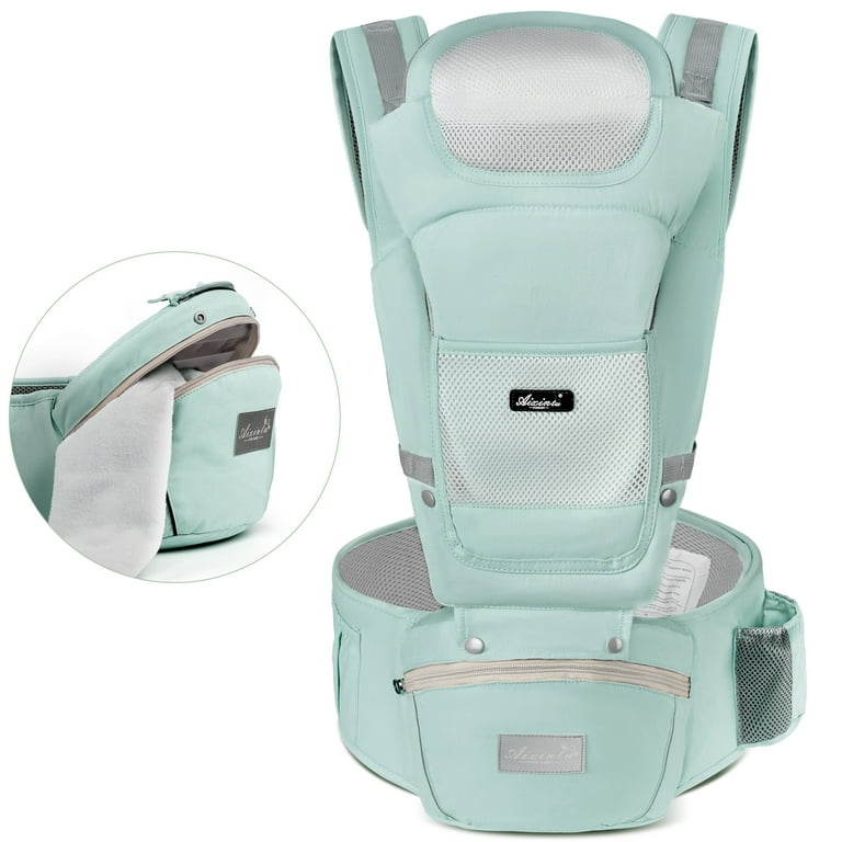 Vbiger 6 in 1 Convertible Baby Carrier Newborn to Toddler Kangaroo Ergonomic Baby Carrier with Hip Seat Lumbar Support 8 50 lbs Green