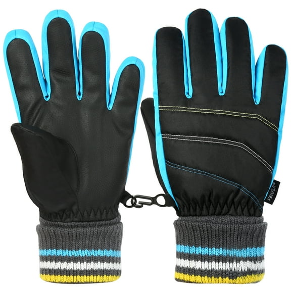 Vbiger Kids Ski Gloves Warm Winter Gloves Cold Weather Gloves Tear-resistant Outdoor Sports Gloves Anti-slip Skating Gloves, Suitable for Kids between 10-12 Years Old