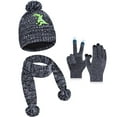 thumbnail image 1 of Vbiger Kids Warm Knit Hat, Scarf & Glove Set, Fleece Lined, 3-Piece, 1 of 6