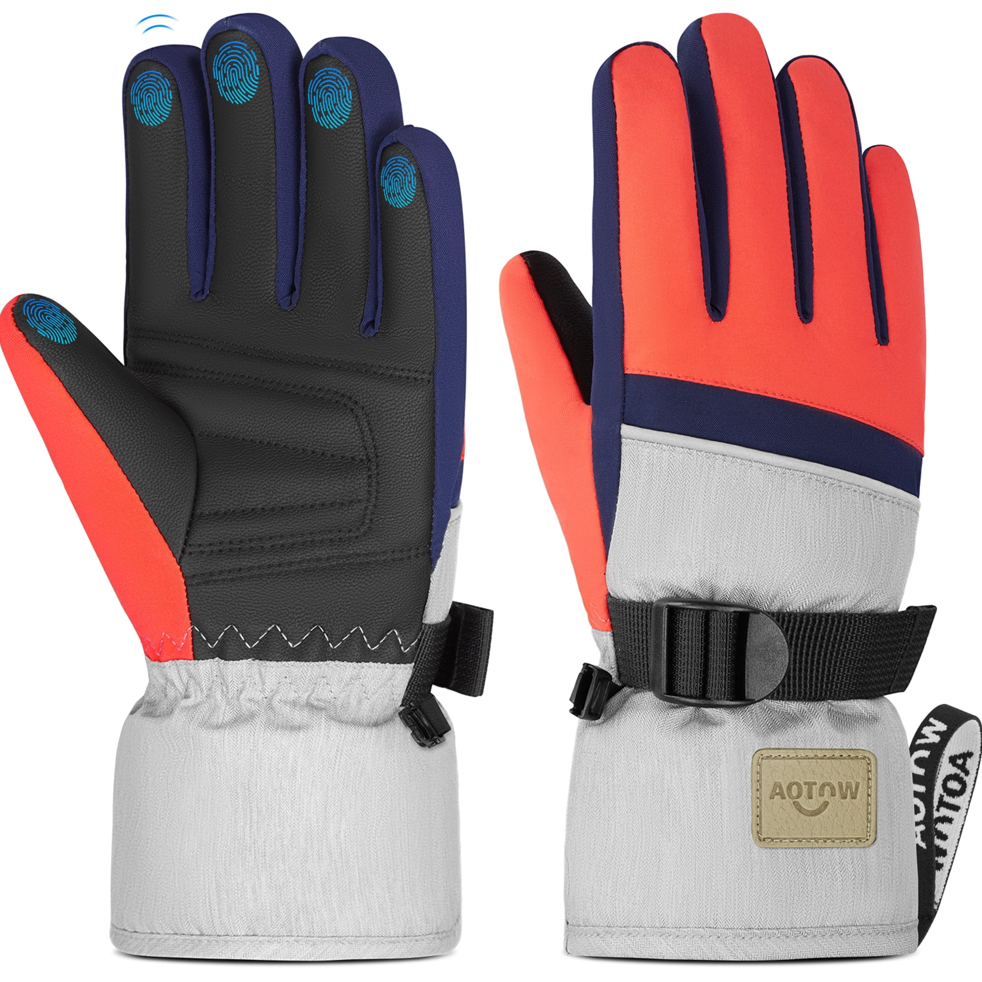 Vbiger Kids Winter Gloves Waterproof Ski Snow Snowboard Gloves Outdoor Sports Gloves for Boys