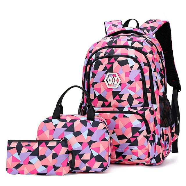 Vbiger School Bag Cute Shoulder Bag Large Capacity Travel Bag for Boys ＆Girls Student Backpack - Red