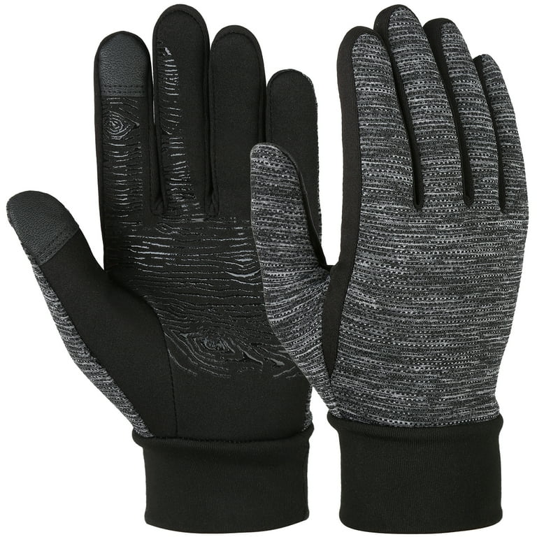 WMOSS Work Gloves Touch Screen Flex Grip Winter Gloves Warm Fleece Driving  Gloves Windproof Outdoor For Men Women,Black (Medium)