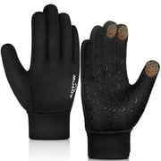 Vbiger Winter Gloves for Men Women Unisex Warm Gloves Anti-slip Touch Screen Gloves Windproof Cold Weather Gloves Casual Outdoor Sports Gloves Black & L