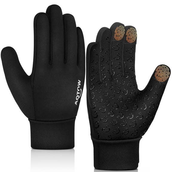 Vbiger Winter Gloves for Men Women Unisex Warm Gloves Anti-slip Touch Screen Gloves Windproof Cold Weather Gloves Casual Outdoor Sports Gloves Black & XL