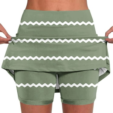 Vblhal Big Discounts Pleated Tennis Skirts for Women High Waisted Golf Skorts Cheap Tummy Control Striped Skort Skirts for Sports Workout Skating