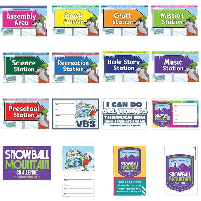 Vbs 2026 Snowball Mountain Challenge Activity Center Signs & Publicity Pack: Find Your Strength in God, (Hardcover)