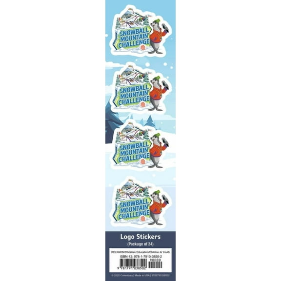 Vbs 2026 Snowball Mountain Challenge LOGO Stickers (Pkg of 24): Find Your Strength in God, (Hardcover)