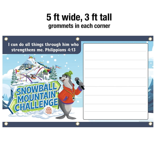 Vbs 2026 Snowball Mountain Challenge Outdoor Banner: Find Your Strength in God, (Hardcover)