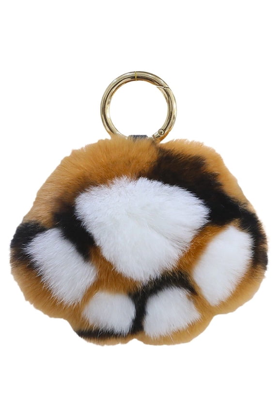 1 Style 2 Cute Rex Rabbit Cat's Paw Plush Keychains Kawaii Bag Charm for Women