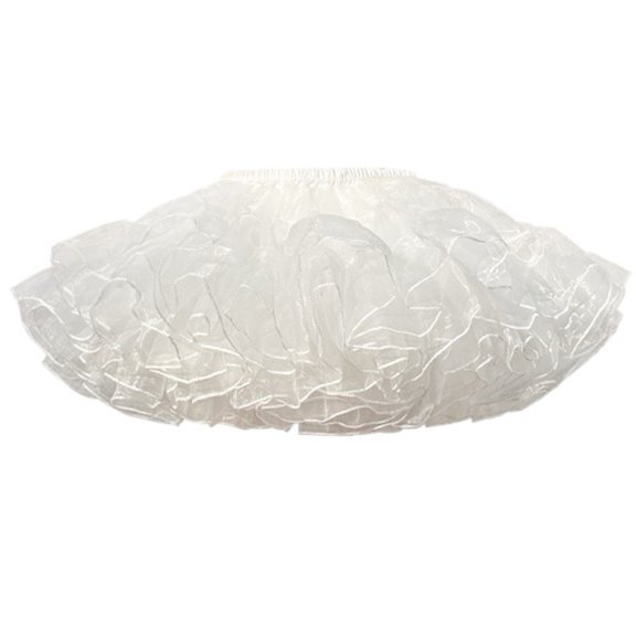 Vbsqjc 1 White Multi-layer Ruffled No Hoop Skirts Fluffy Bubble Crinoline Underskirt for Daily Outfits