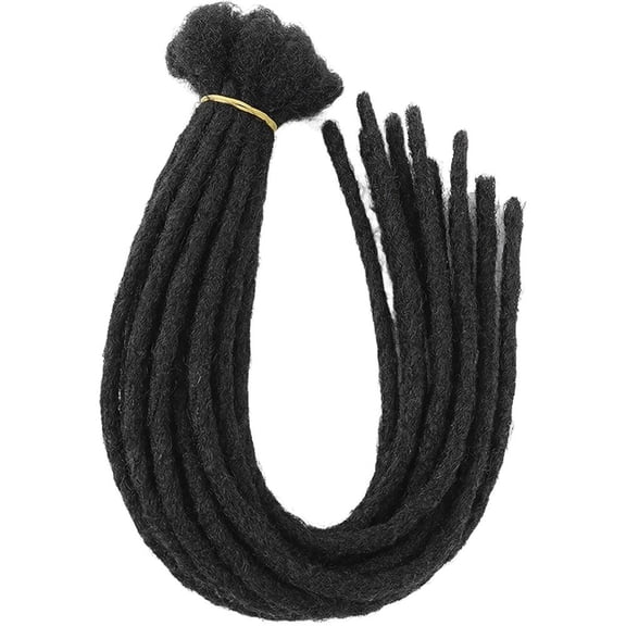 Vbsqjc 10 Strands Black Human Hair Dreadlock Extensions 12inches 1Set
