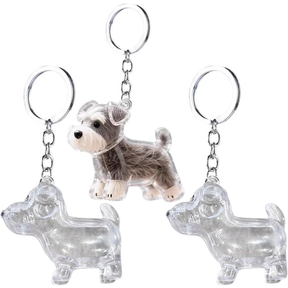 Vbsqjc 3Pcs Schnauzer Pet Hair Storage Keychains Souvenir Capsule Pendant for Pet Lovers