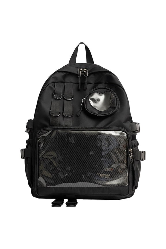 Black Transparent Ita Backpacks Casual Daily Backpack 1Pc