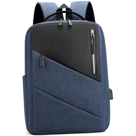 Vbsqjc Blue Waterproof Business Backpack with USB Charging Port Laptop Backpack 1Pc