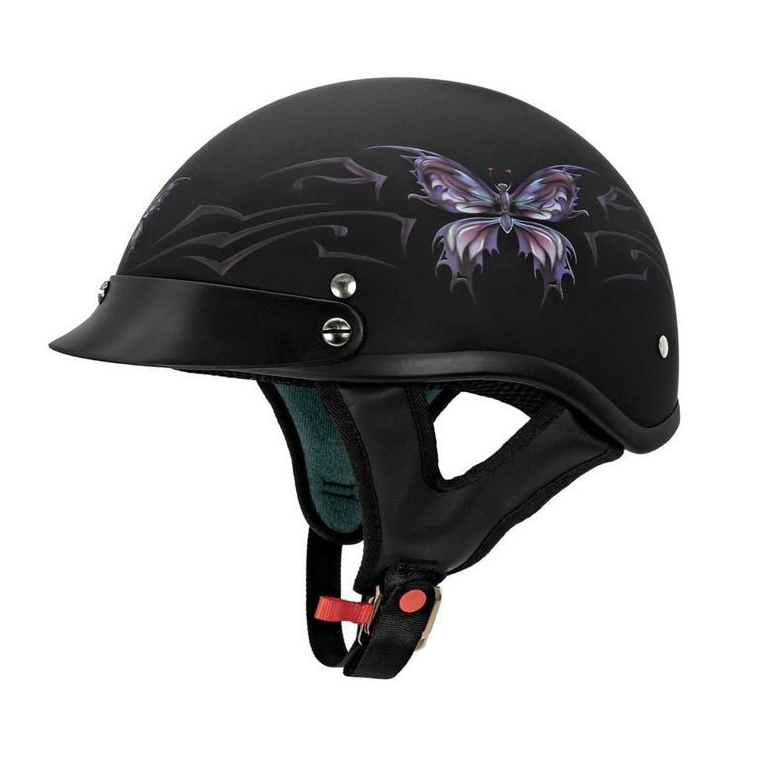 VCAN Cruiser Patriotic Eagle Motorcycle Half Helmet – DOT Approved Gloss Black USA Graphic, Small