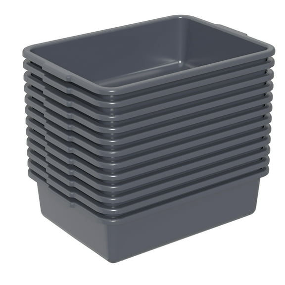 Vcansay 13 L Plastic Commercial Bus Tubs, Restaurant Dish Washing Box, Gray, 12 Packs