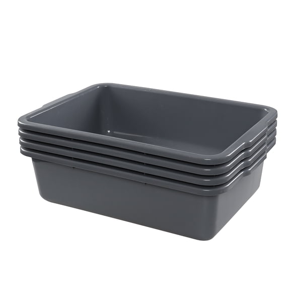 Vcansay 34 Quart Plastic Bus Tubs Commercial, Large Bus Box, 4 Packs