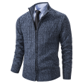 thumbnail image 1 of Vcansion Men's Casual Simple Stylish Zip-up Sweater with Pockets Blue Grey M, 1 of 5