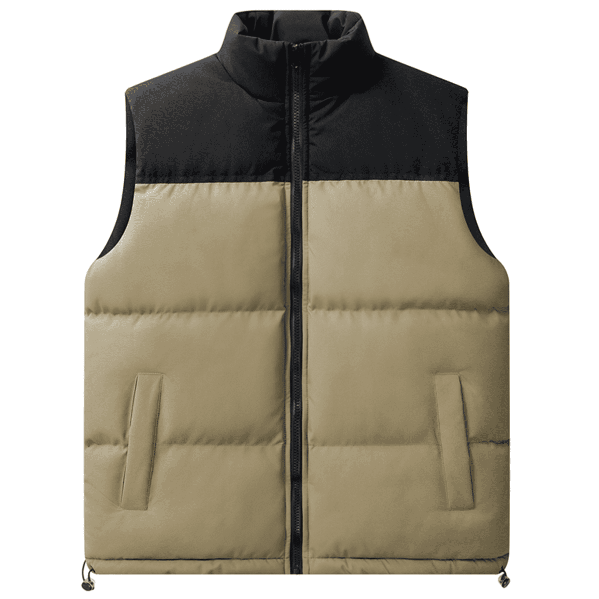 Vcansion Men's Warm Puffer Vest Outwear with Pockets Brown M