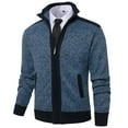 thumbnail image 1 of Vcansion Mens Cardigan Knitted Sweater with 2 Front Pockets Blue Grey 2XL, 1 of 5