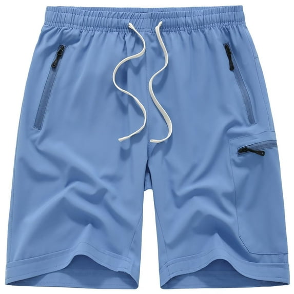 Vcansion Women's Shorts Hiking Cargo Shorts Quick Dry Golf Active Athletic Shorts 9" Lightweight Summer Shorts with Pockets Blue US Small