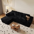 thumbnail image 1 of Vcatnet 106" Modular Sectional Sofa Couch Plush Corduroy Cloud Couch L Shaped Modern Minimalist Couch with Chaise for Living Room, Black, 1 of 9
