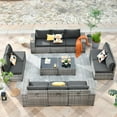 thumbnail image 1 of Vcatnet 12 Pieces Patio Furniture Outdoor Sectional Sofa Wicker Conversation Set with Coffee Table for Garden,Porch,Black, 1 of 7