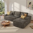 thumbnail image 1 of Vcatnet 105" Modular Sectional Sofa Couch L Shaped Corduroy Cloud Couch Modern Minimalist Couch with Chaise and Deep Seat for Living Room, Gray, 1 of 10