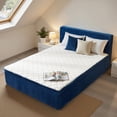 thumbnail image 1 of Vcatnet 16.7" Boneless Queen Size Bed Frame with Mattress, 2-in-1 Corduroy Platform Cloud Bed, No Assembly Bed and Mattress, Blue, 1 of 12